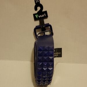 NWT: Vintage Vurt Purple Pyramid Studded Belt With Removable Buckle